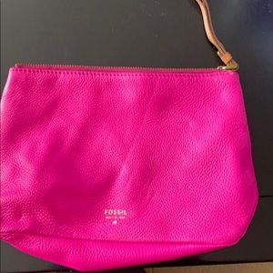 Hot pink cosmetic bag